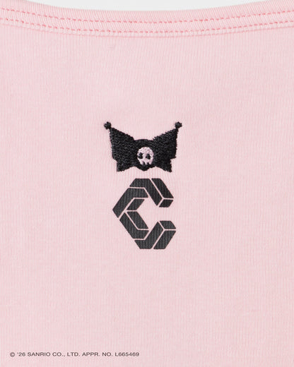 CRONOS x KUROMI Tank Top Pink back embroidery detail