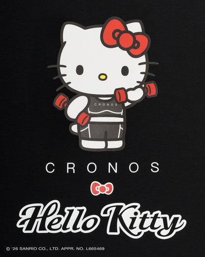 CRONOS × HELLO KITTY Big Tee Black back graphic detail