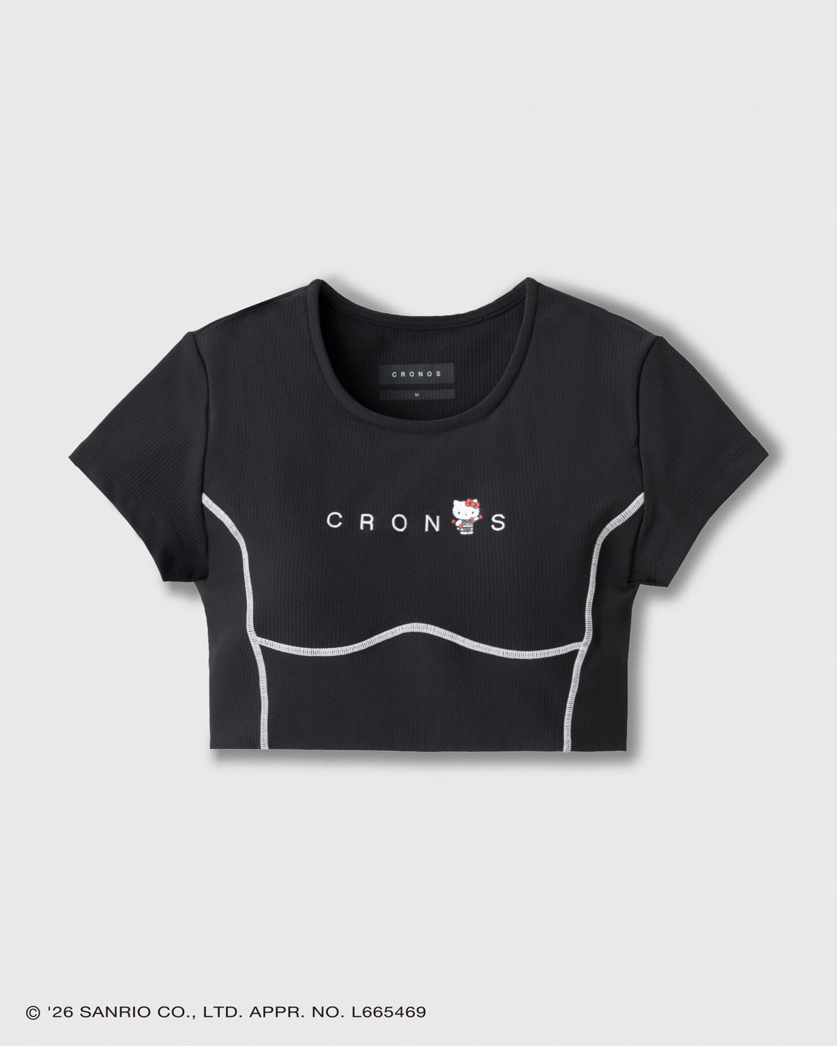 CRONOS × HELLO KITTY Short Tee Black front