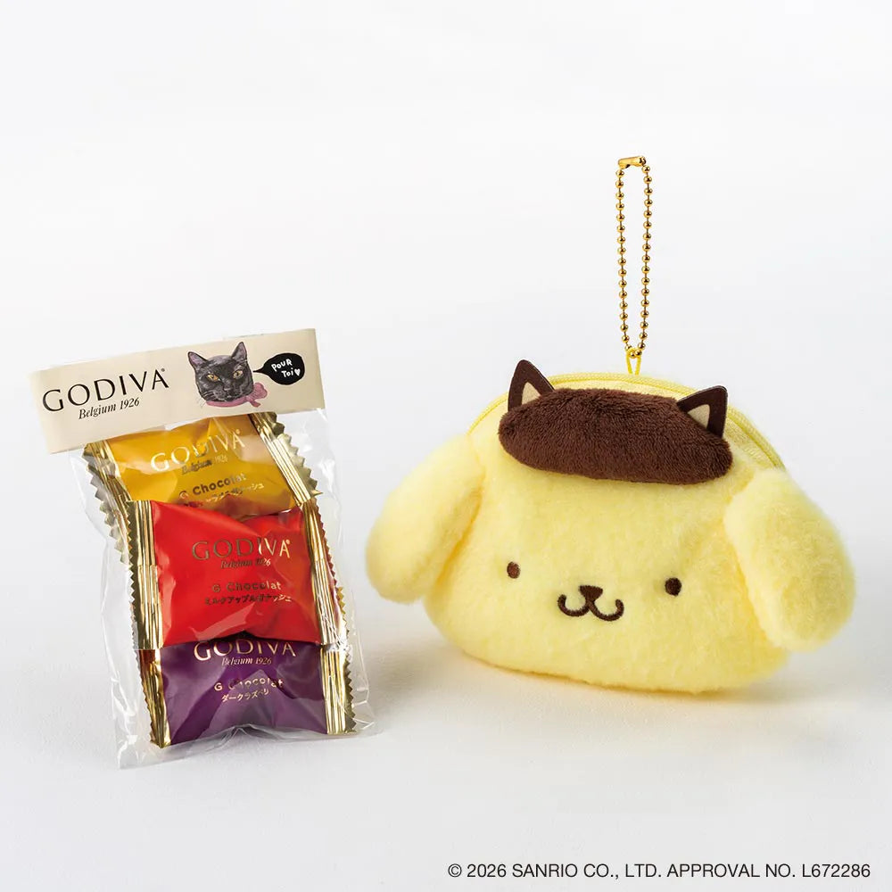 GODIVA x Pompompurin Black Cat Pouch & G Chocolat Set