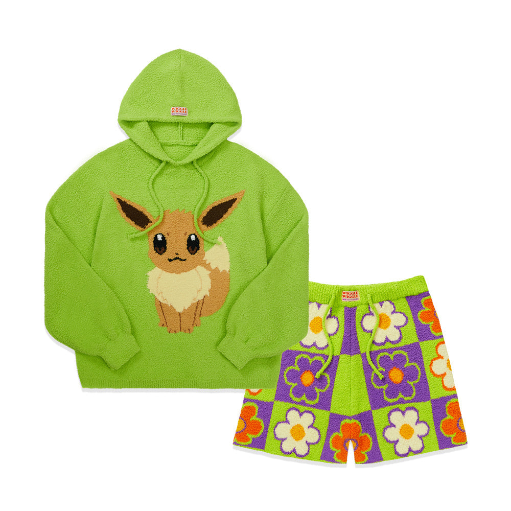 Korea Exclusive｜Pokémon x Wiggle Wiggle Eevee Special Edition Hooded Pajama Set