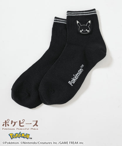 Japan｜Poképeace Embroidered Socks Black