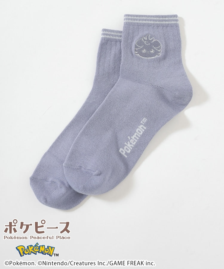 Japan｜Poképeace Embroidered Socks Black