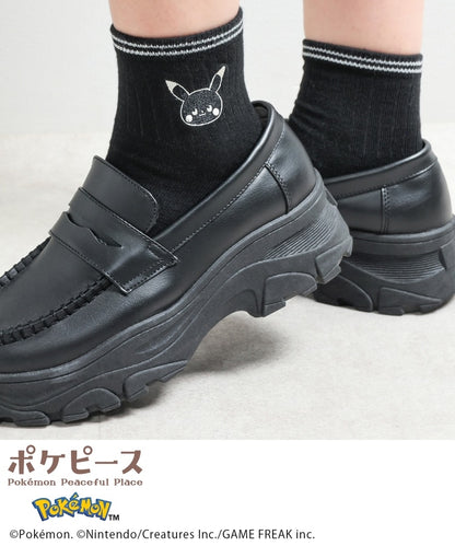 Japan｜Poképeace Embroidered Socks Black
