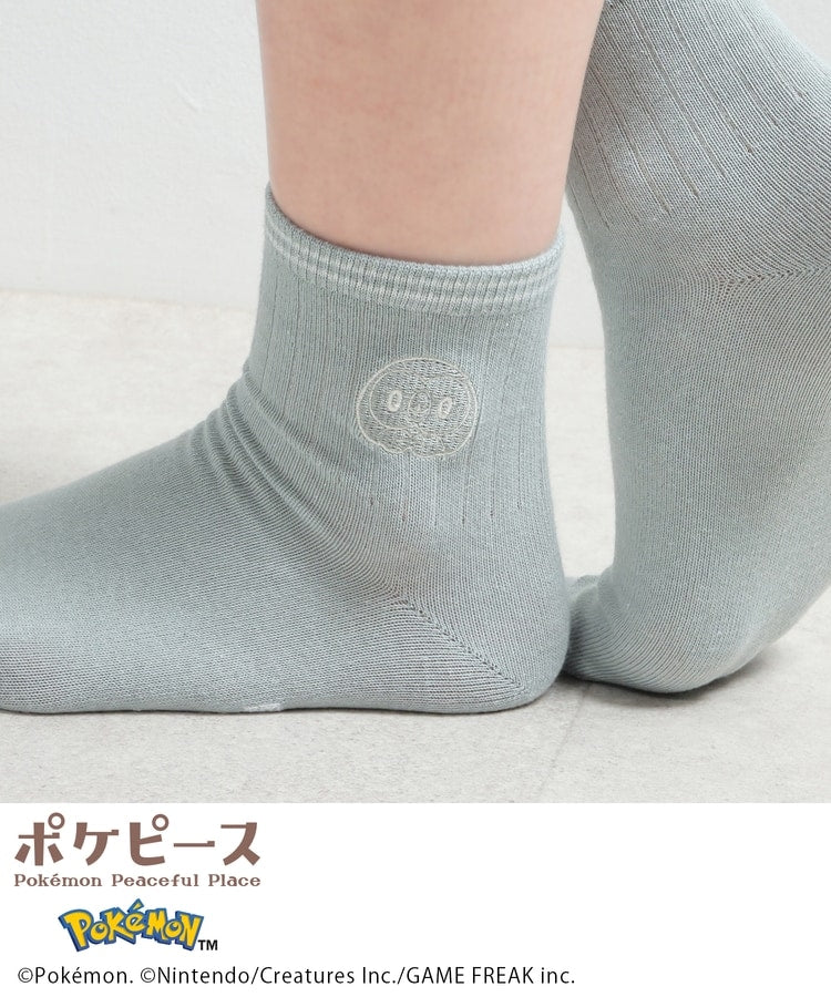 Japan｜Poképeace Embroidered Socks Black