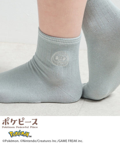 Japan｜Poképeace Embroidered Socks Black