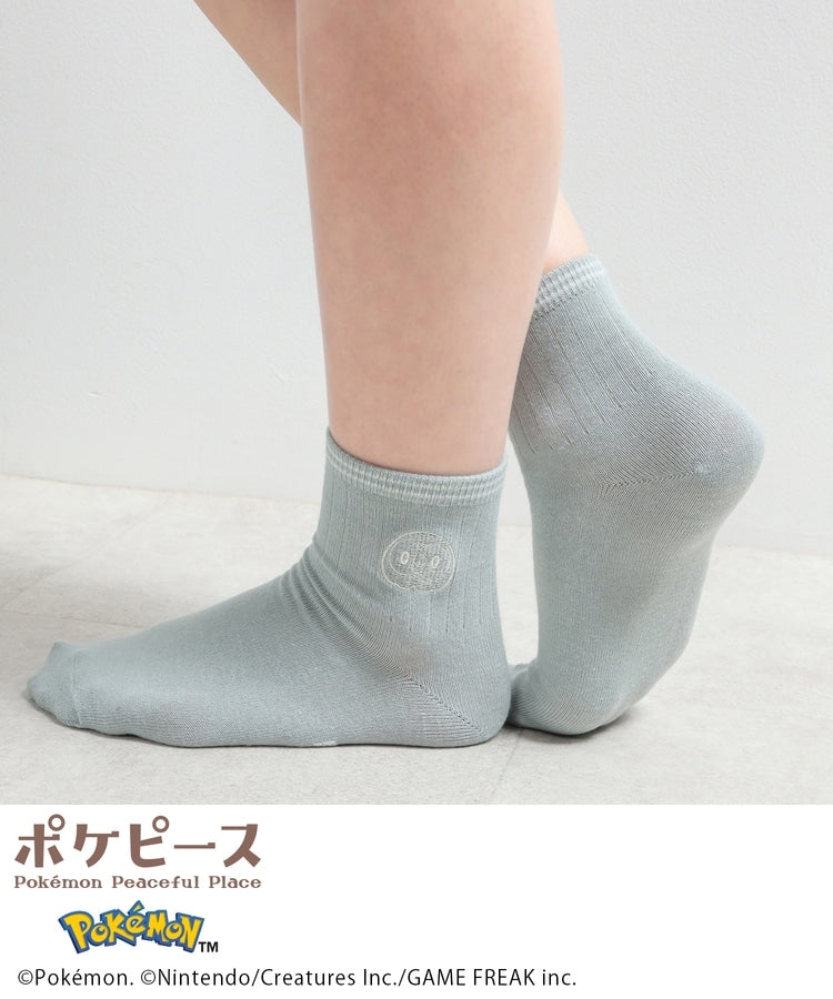 Japan｜Poképeace Embroidered Socks Black