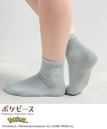 Japan｜Poképeace Embroidered Socks Black