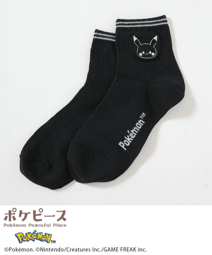 Japan｜Poképeace Embroidered Socks Black