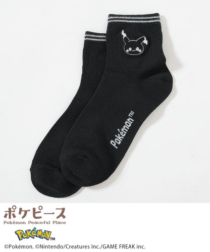 Japan｜Poképeace Embroidered Socks Black