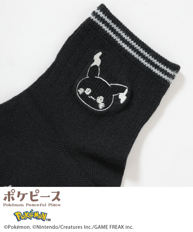 Japan｜Poképeace Embroidered Socks Black