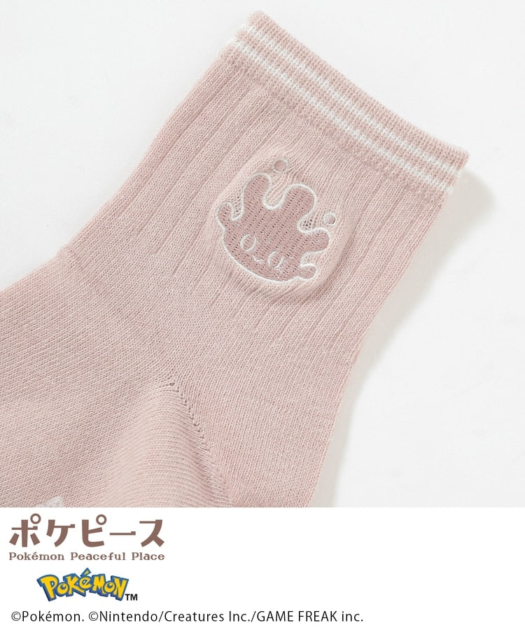 Japan｜Poképeace Embroidered Socks Black