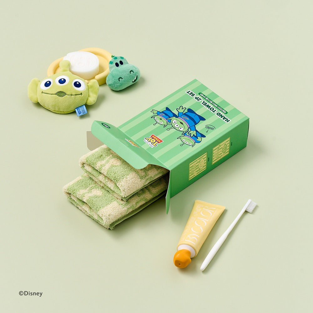 Korea｜ Toy Story Alien Hand Towel 2PCS Green