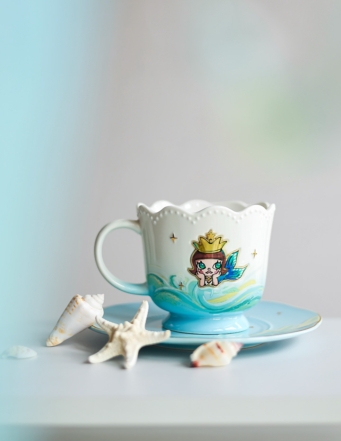 China｜ Starbucks x POP MART Molly Mermaid Cup and Saucer Set