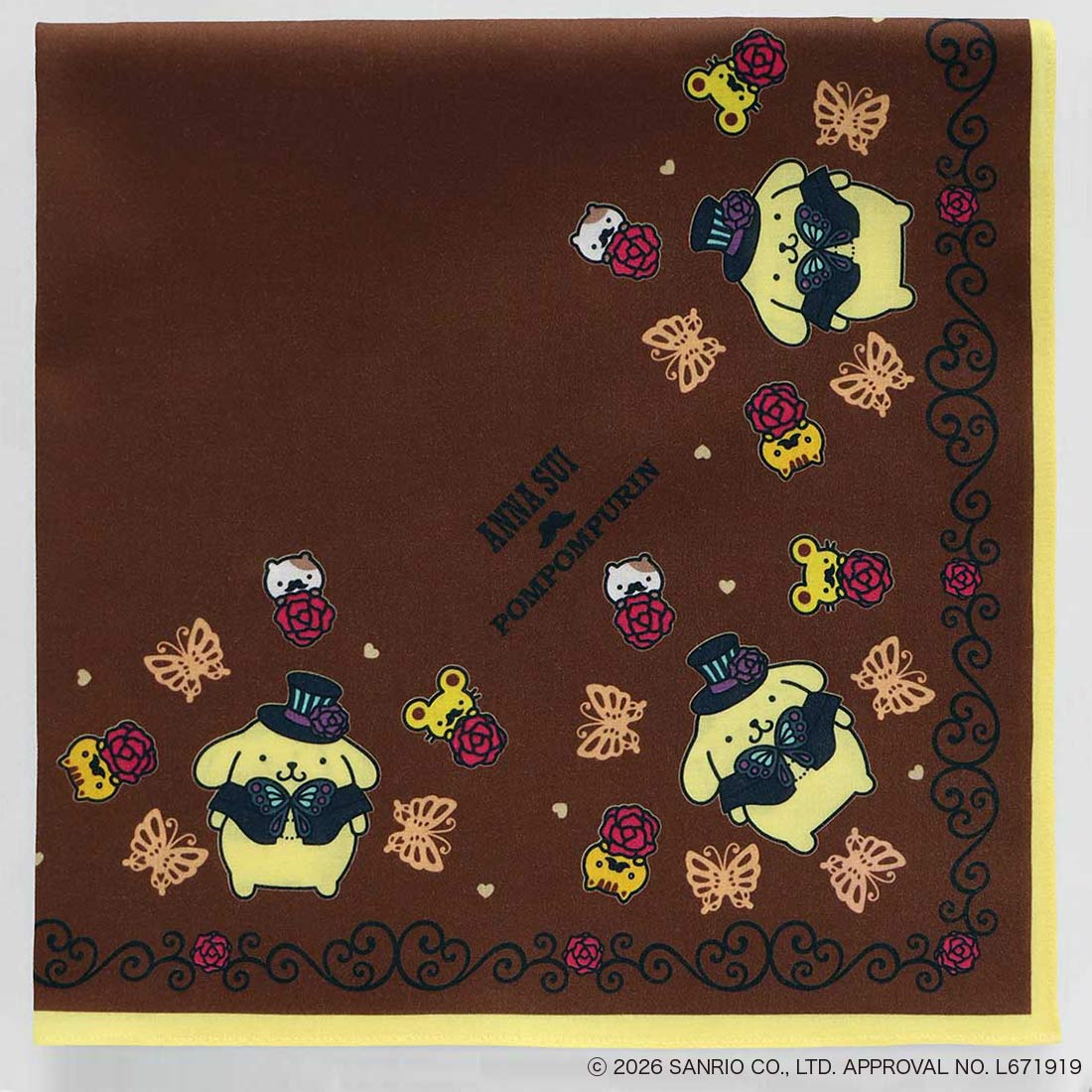 ANNA SUI x Pompompurin Print Handkerchief - Brown