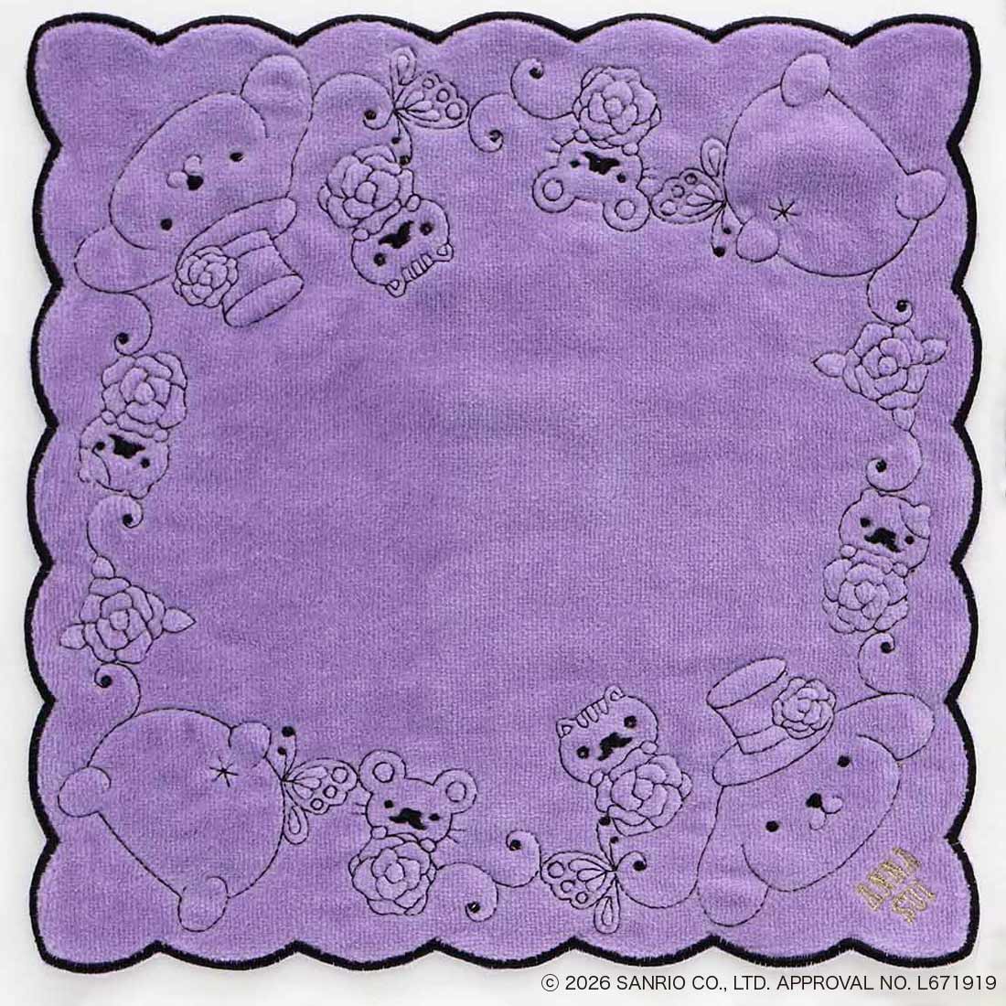 ANNA SUI x Pompompurin Embroidered Towel Handkerchief - Purple