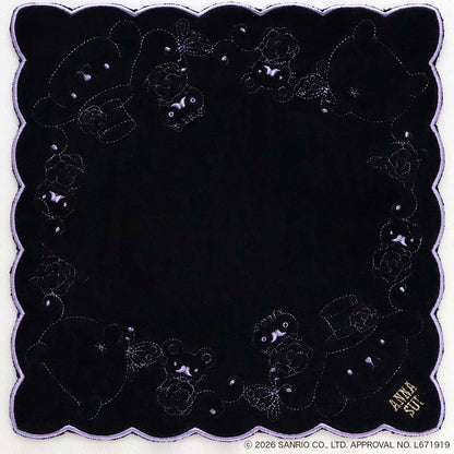 ANNA SUI x Pompompurin Embroidered Towel Handkerchief - Black
