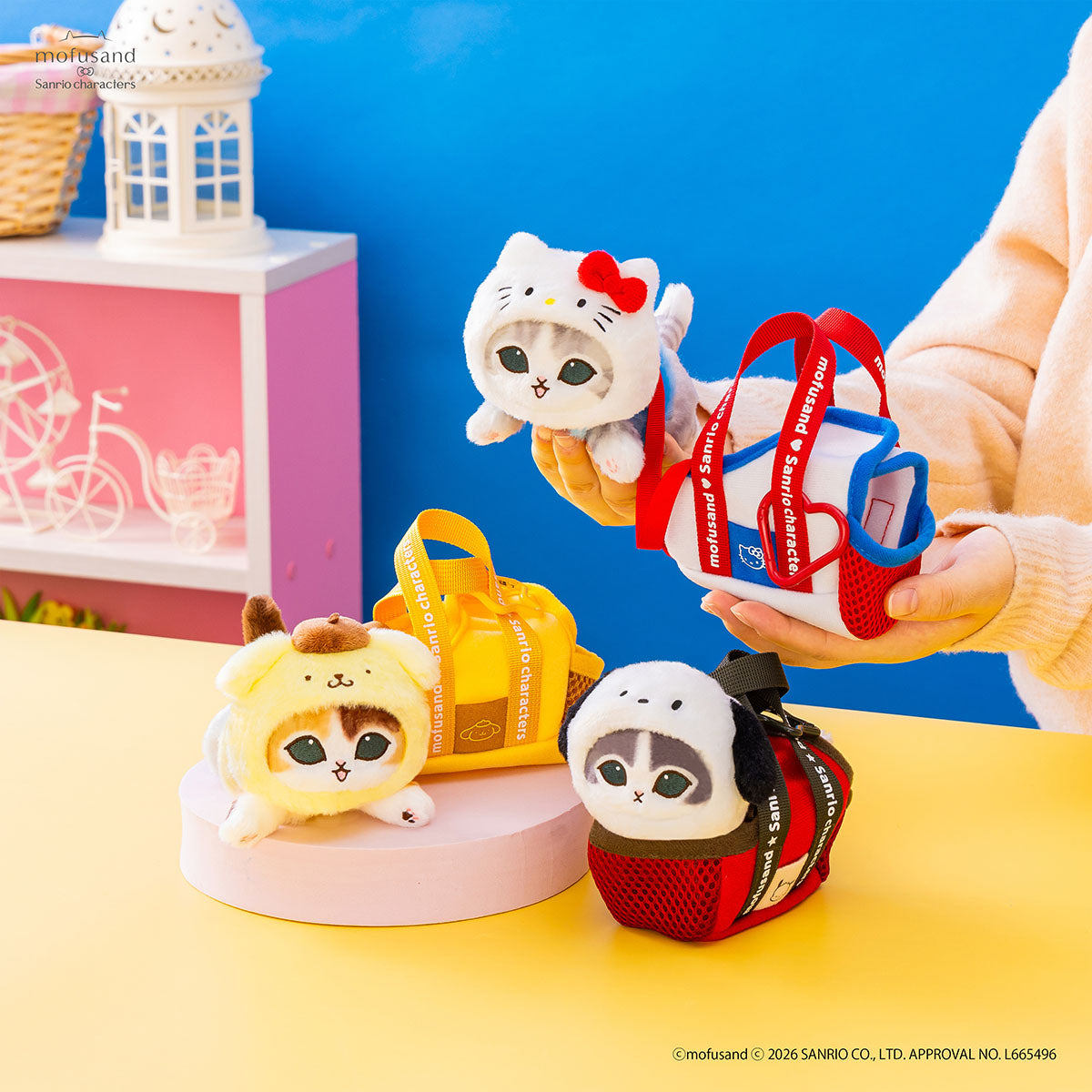 Mofusand x Sanrio Cat Mascot in Outing Bag