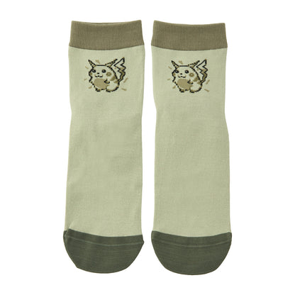 Pokémon Game Dot Pikachu Mid-Crew Socks