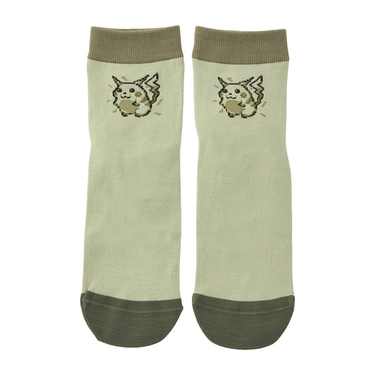 Pokémon Game Dot Pikachu Mid-Crew Socks