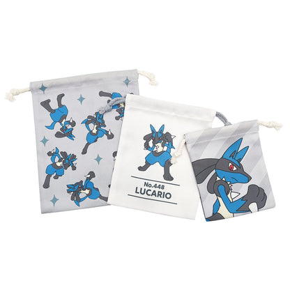 Pokémon Lucario 3-Piece Drawstring Pouch Set