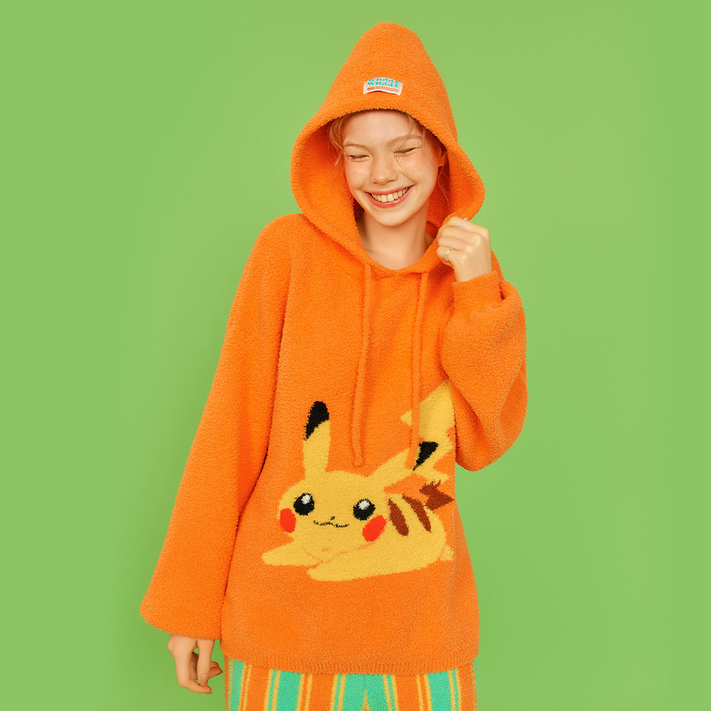 Korea Exclusive｜Pokémon x Wiggle Wiggle Pikachu Special Edition Hooded Pajama Set