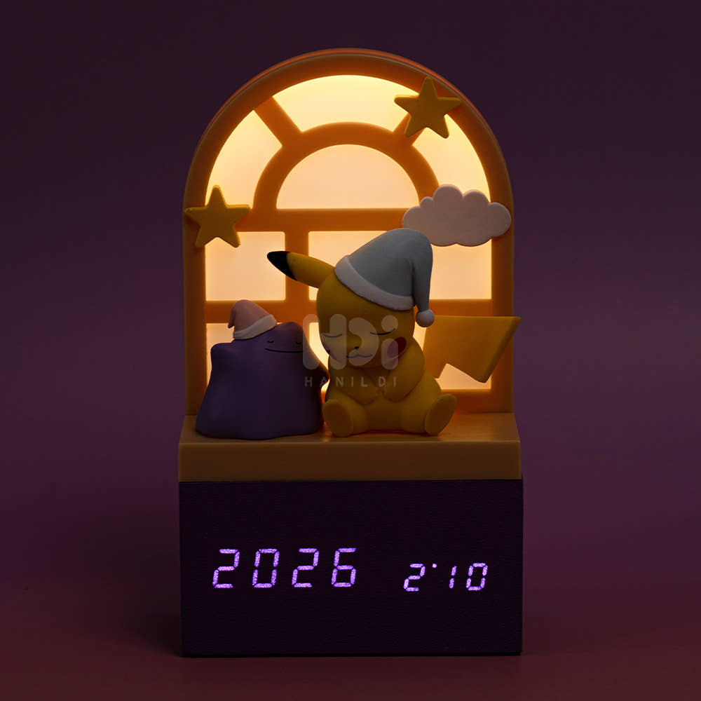 Korea Exclusive｜Pokémon Pikachu Ditto Sleep Mood Light Alarm Clock