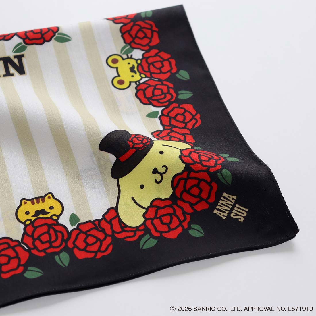 ANNA SUI x Pompompurin Print Handkerchief - Rose Red