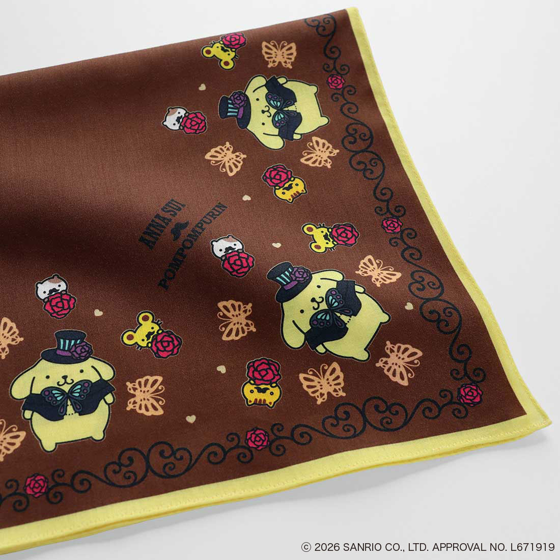 ANNA SUI x Pompompurin Print Handkerchief - Brown