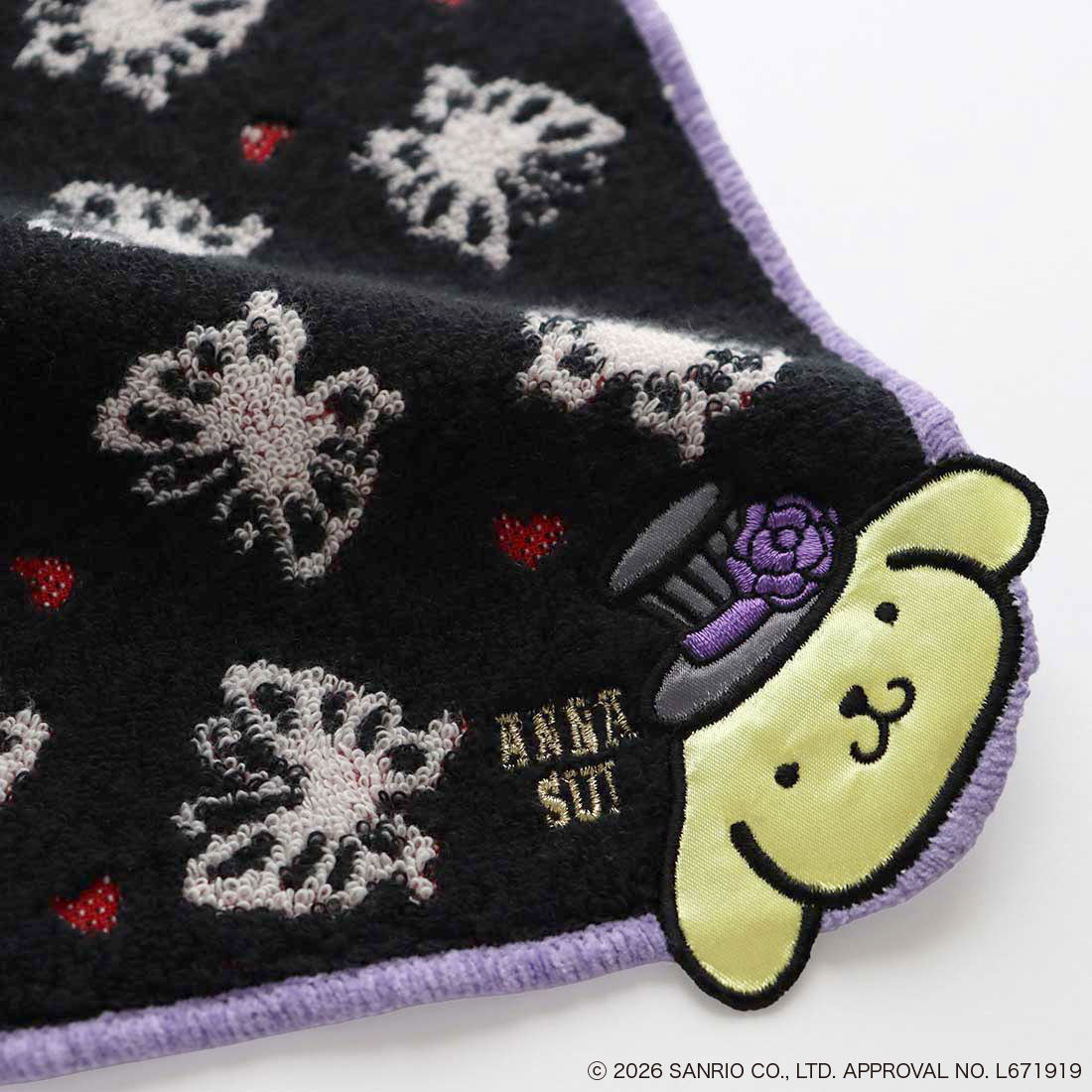 ANNA SUI x Pompompurin Butterfly Towel Handkerchief - Black