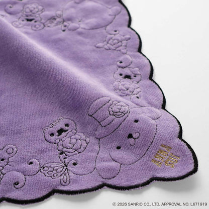 ANNA SUI x Pompompurin Embroidered Towel Handkerchief - Purple