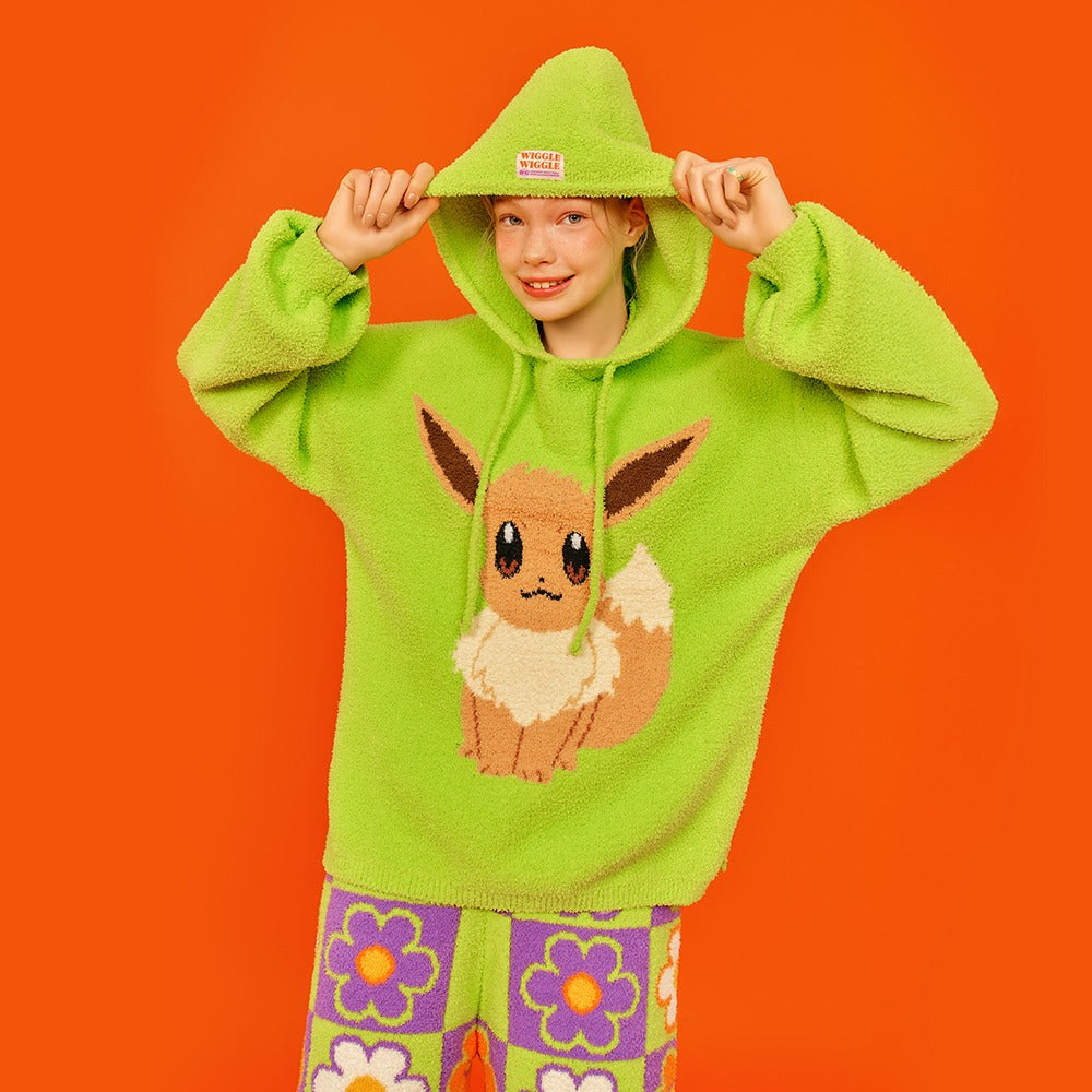 Korea Exclusive｜Pokémon x Wiggle Wiggle Eevee Special Edition Hooded Pajama Set