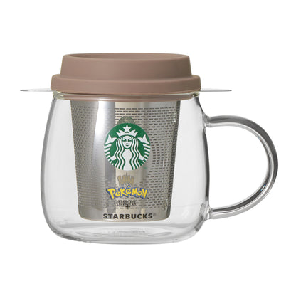 Pokémon + STARBUCKS Heat-Resistant Glass Mug with Stainless Steel Strainer Coffee Adventure