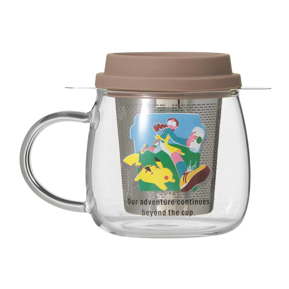 Pokémon + STARBUCKS Heat-Resistant Glass Mug with Stainless Steel Strainer Coffee Adventure