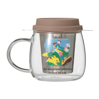 Pokémon + STARBUCKS Heat-Resistant Glass Mug with Stainless Steel Strainer Coffee Adventure
