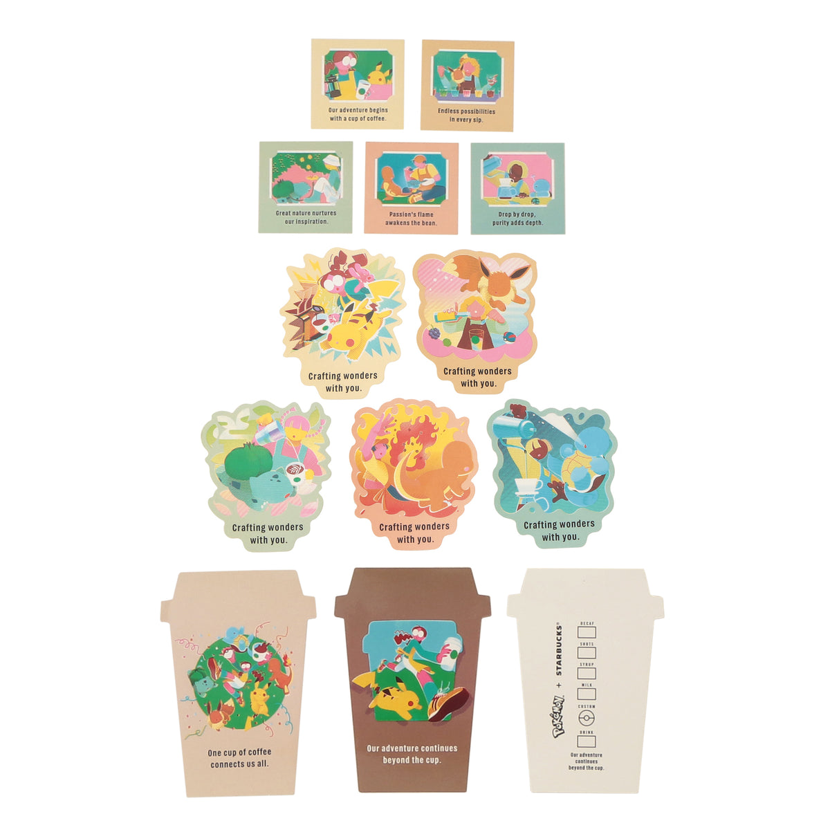 Pokémon + STARBUCKS Art Sticker Set