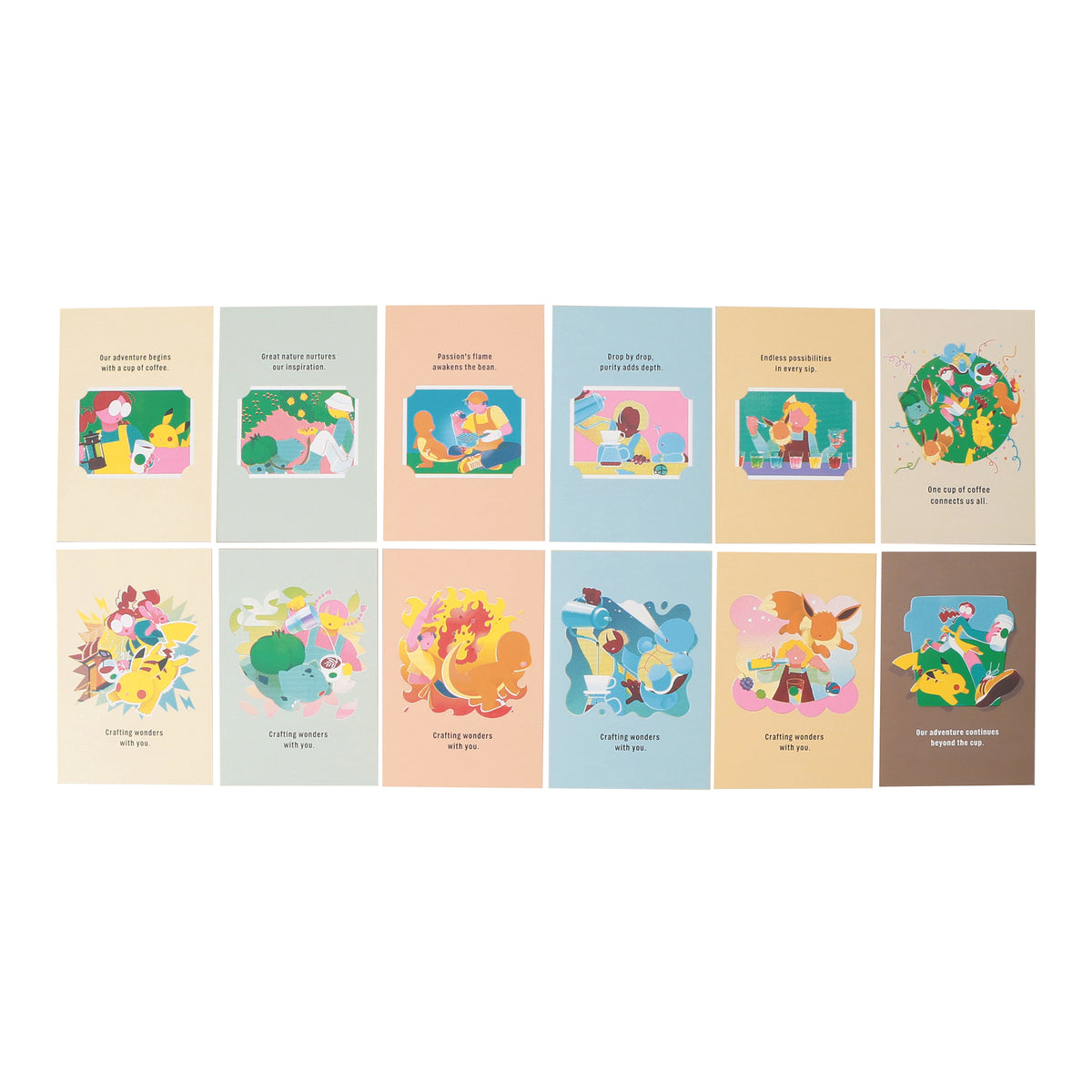 Pokémon + STARBUCKS Art Postcard Set