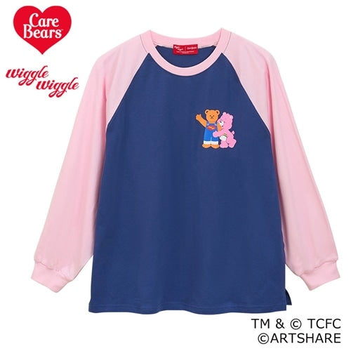 日本限定｜wiggle wiggle x Care Bears Long Sleeve T-Shirt Navy x Pink