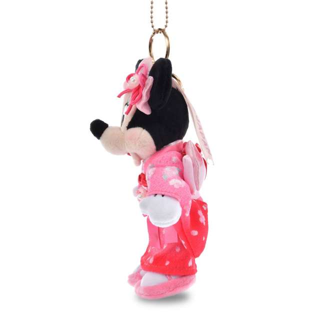 [預購優惠至1/13]日本限定｜Minnie Plush Keychain Kimono Sakura