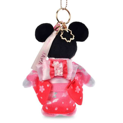 [預購優惠至1/13]日本限定｜Minnie Plush Keychain Kimono Sakura