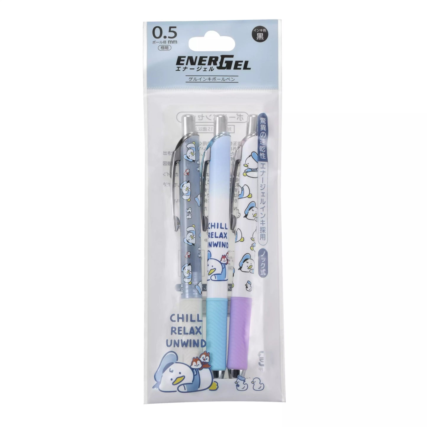 Japan｜Disney Donald Duck Chip n Dale EnerGel Ballpoint Pen Set