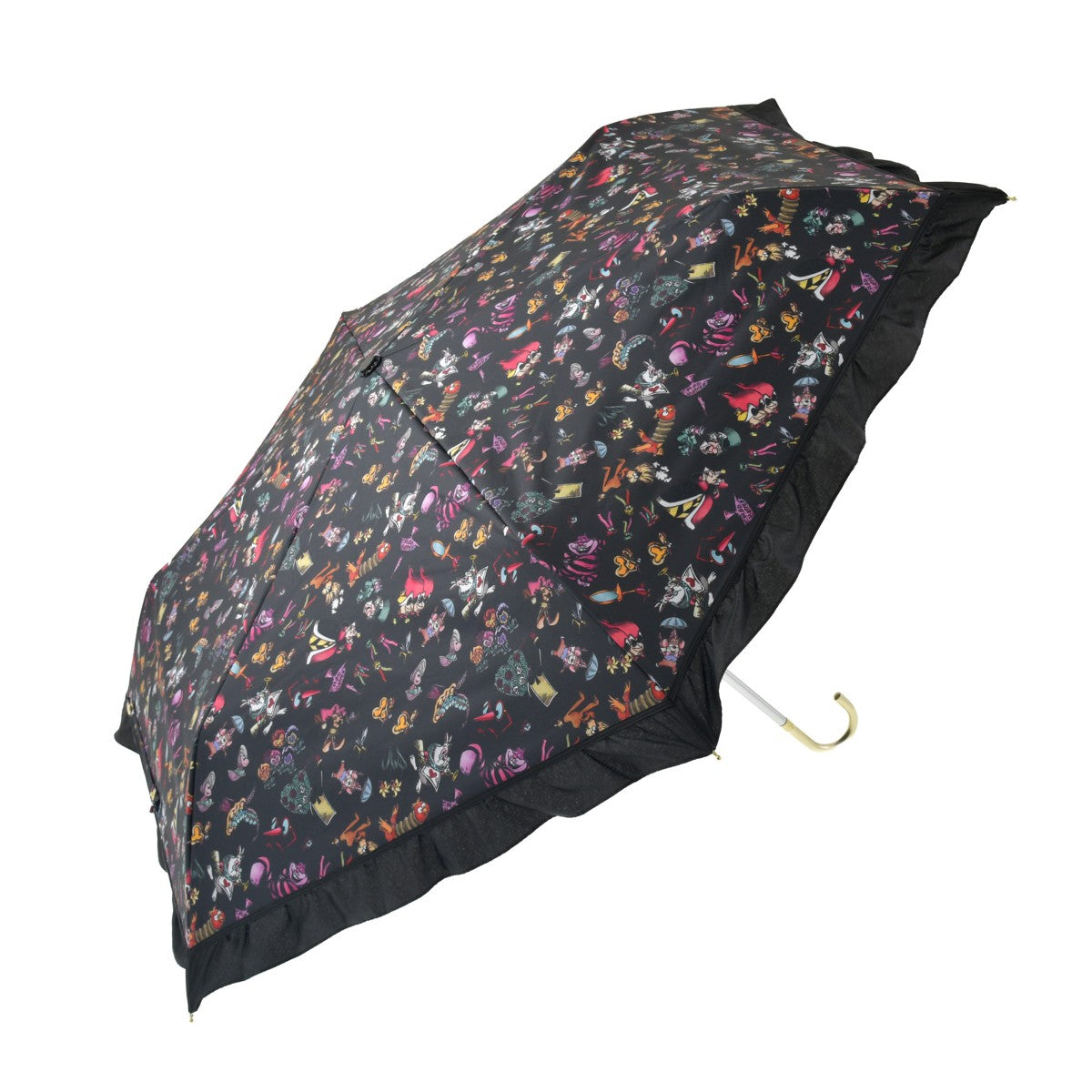 Alice in Wonderland UV Folding Umbrella with Pouch and Charm