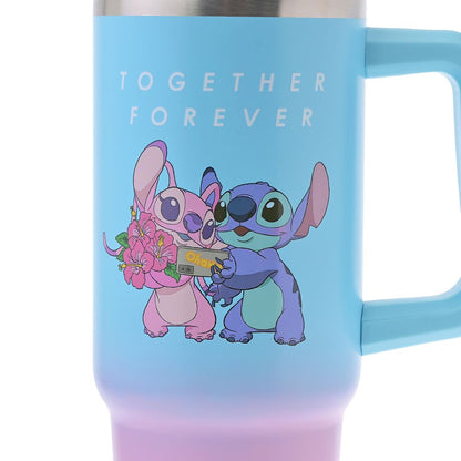 Disney Stitch & Angel Stainless Steel Tumbler with Straw