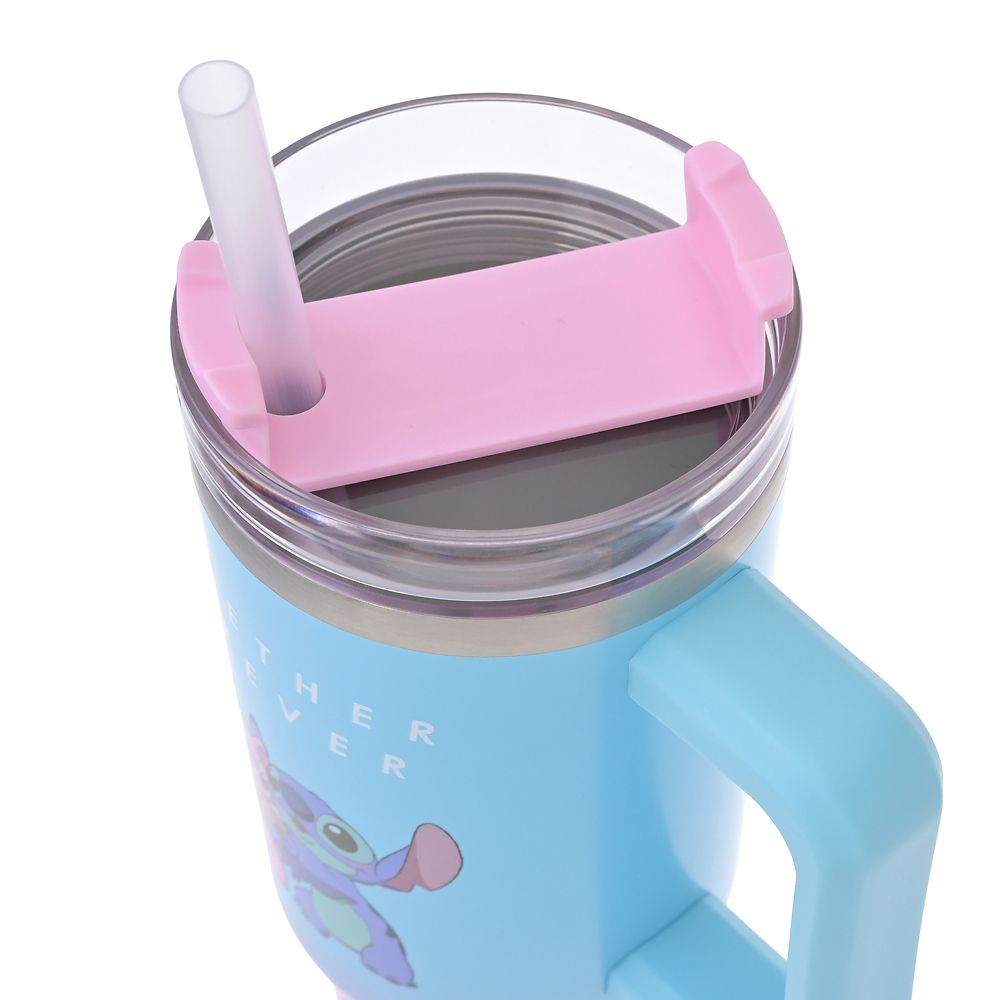 Disney Stitch & Angel Stainless Steel Tumbler with Straw