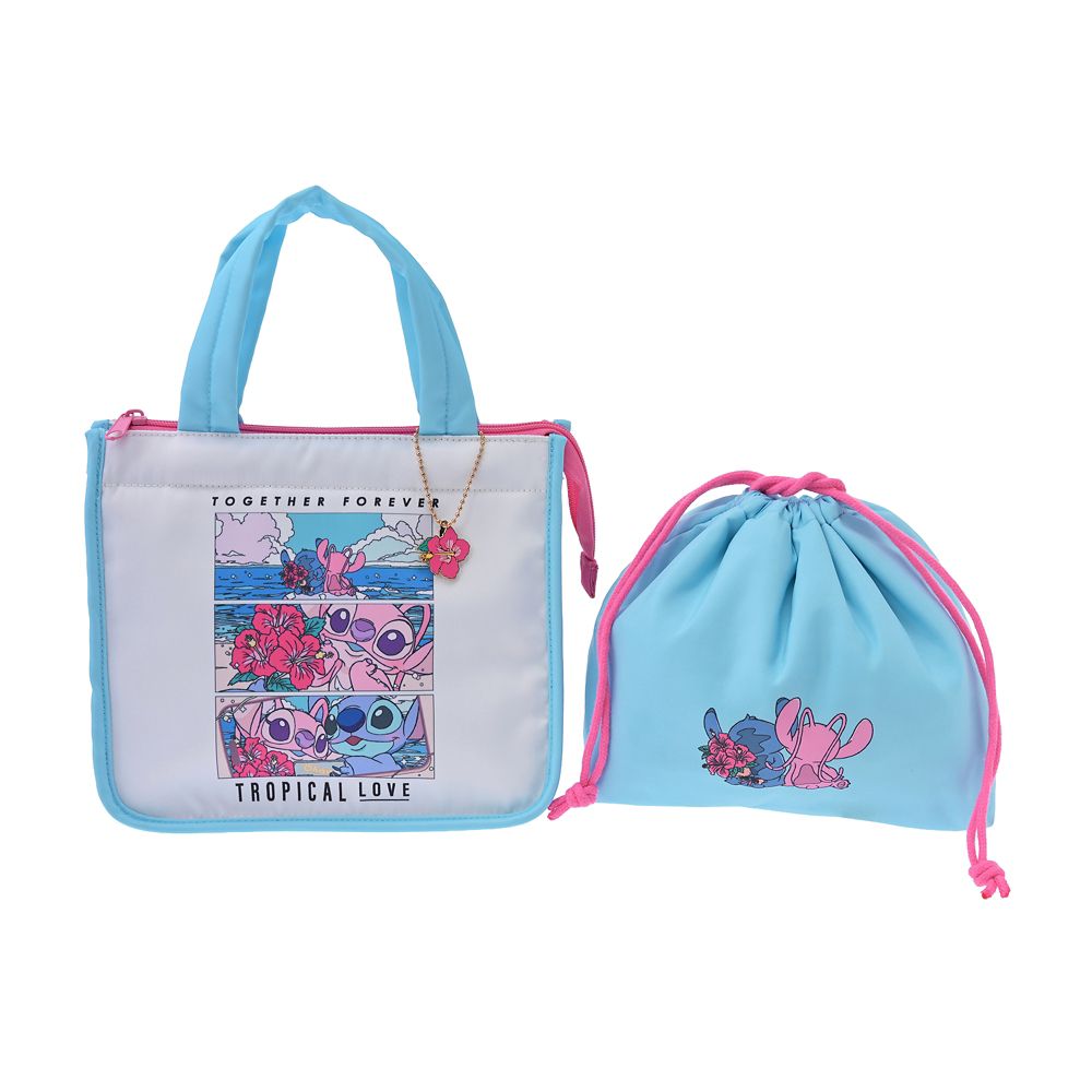 Stitch & Angel Insulated Tote and Drawstring Pouch Set with Charm