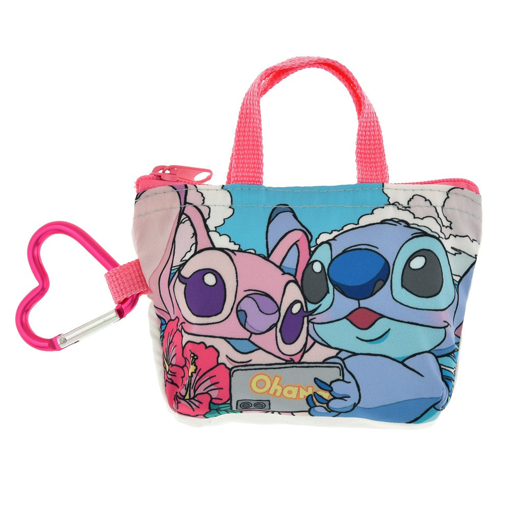 Disney Stitch & Angel Foldable Shopping Bag with Pouch