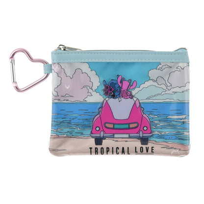 Disney Stitch & Angel Flat Pouch with Carabiner