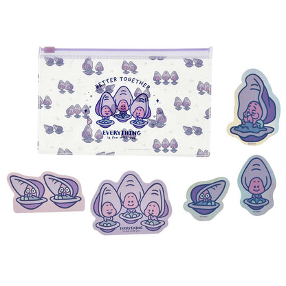 Young Oyster & Mother Oyster Memo and Sticker Set in Case
