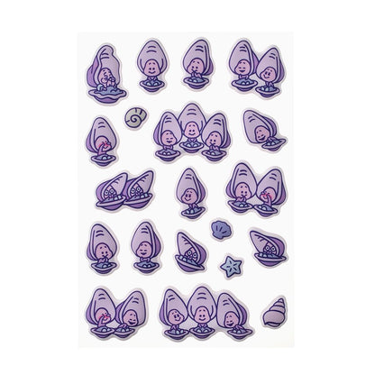 Disney Young Oyster and Old Oyster Die-Cut Puffy Sticker Collection BABY OYSTERS 2026