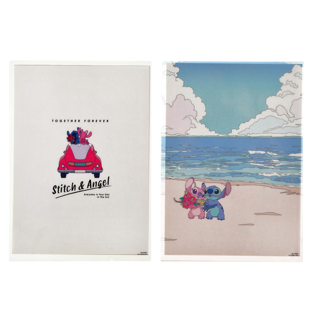 Disney Stitch & Angel Holographic Clear File Set